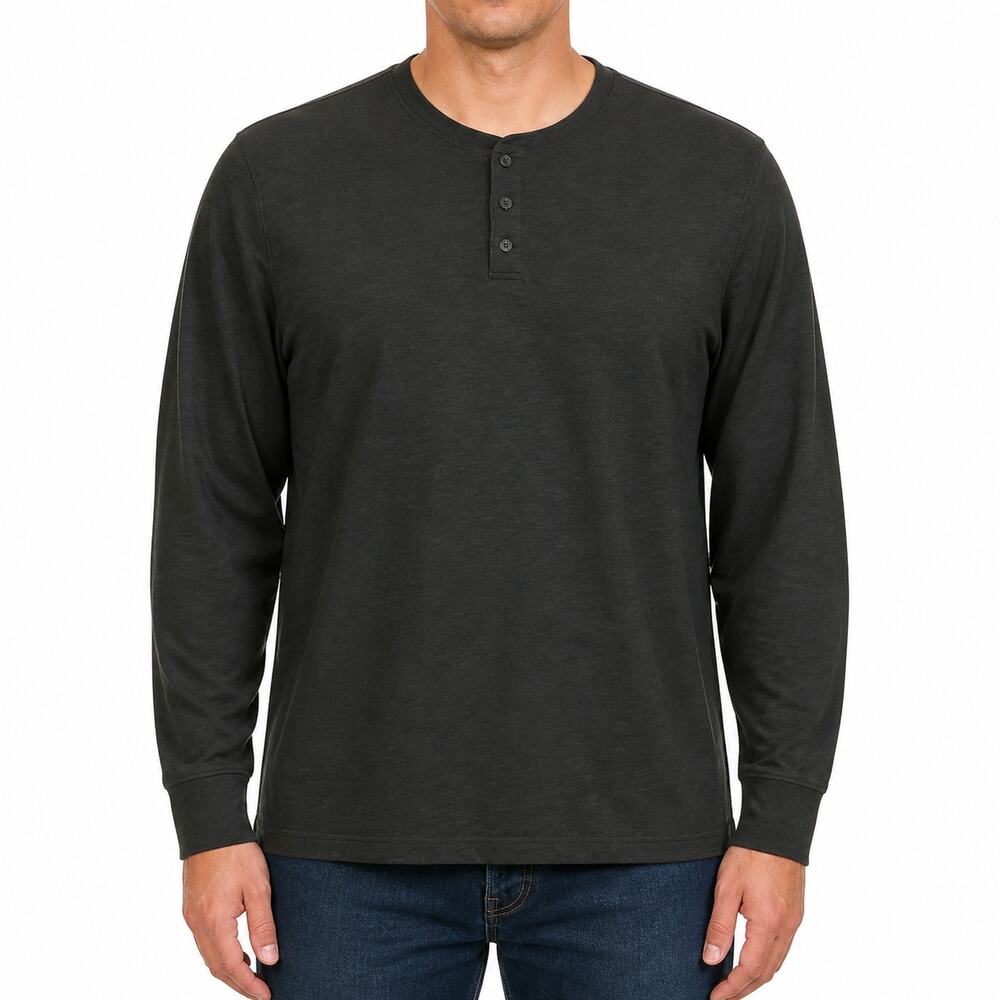 Vince Shirt Mens 2XL Henley Long Sleeve Pullover Casual Peruvian Cotton